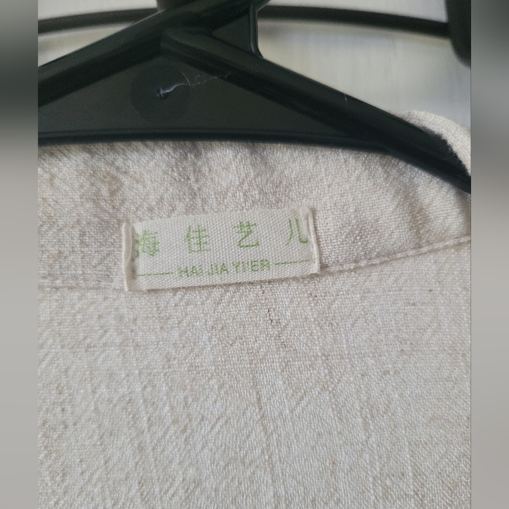 Beige Linen Short Robe - Picture 4 of 4